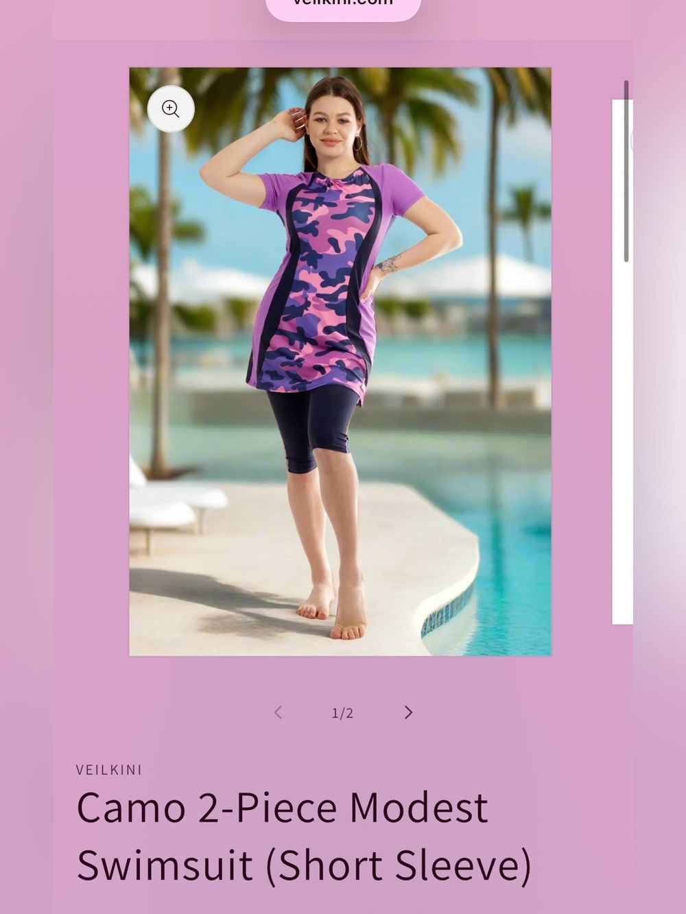 Pink & Purple Camo Modest Swimsuit